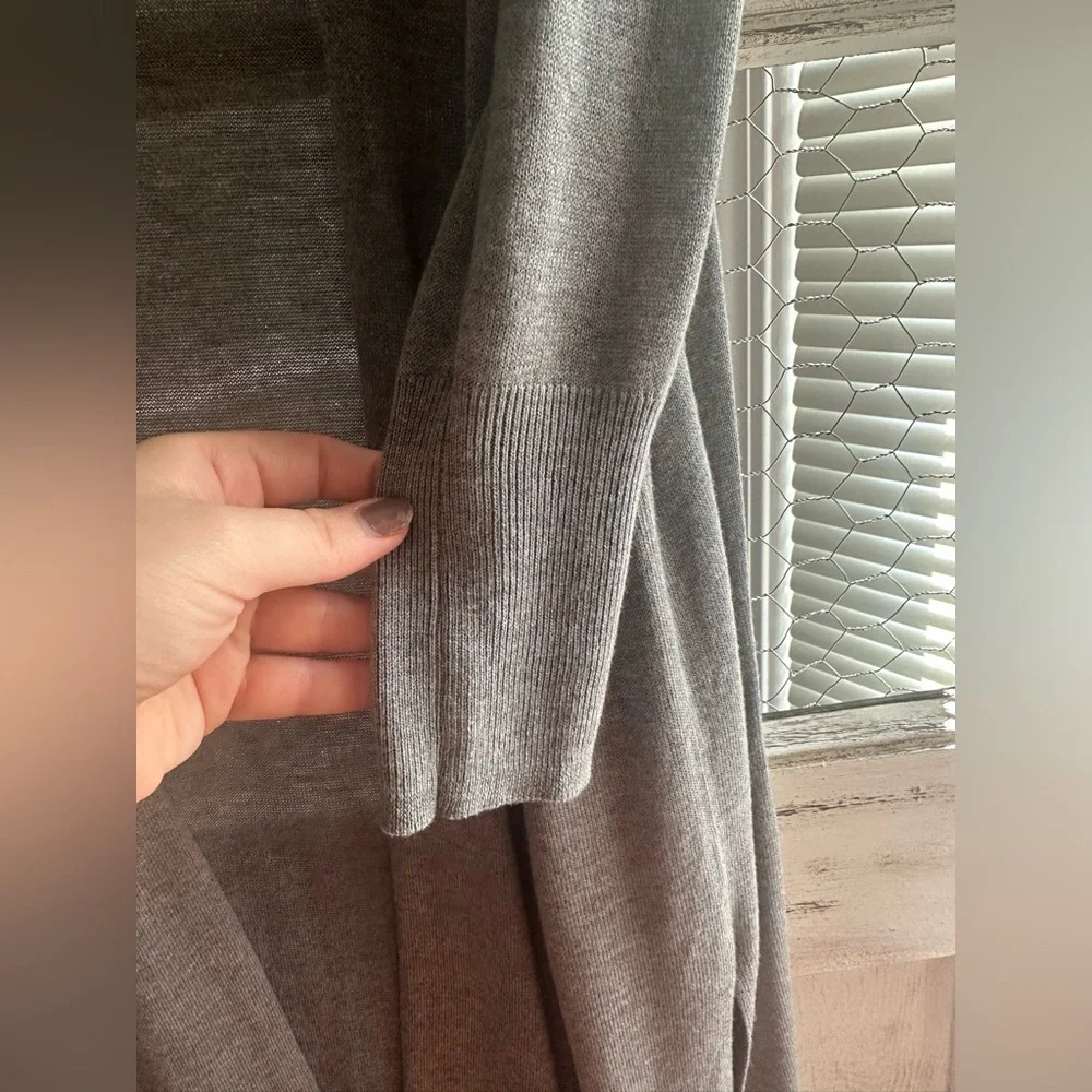 Stylus | Gray Open Front Duster Cardigan